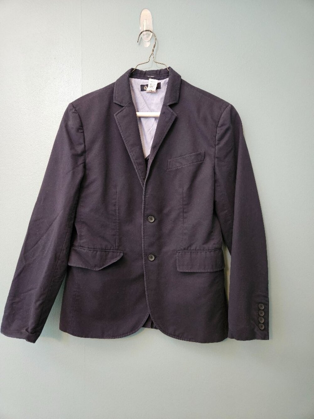 J.Crew Crewcuts Thompson Blazer Boys 16 Navy Cotton 2-Button Suit Jacket